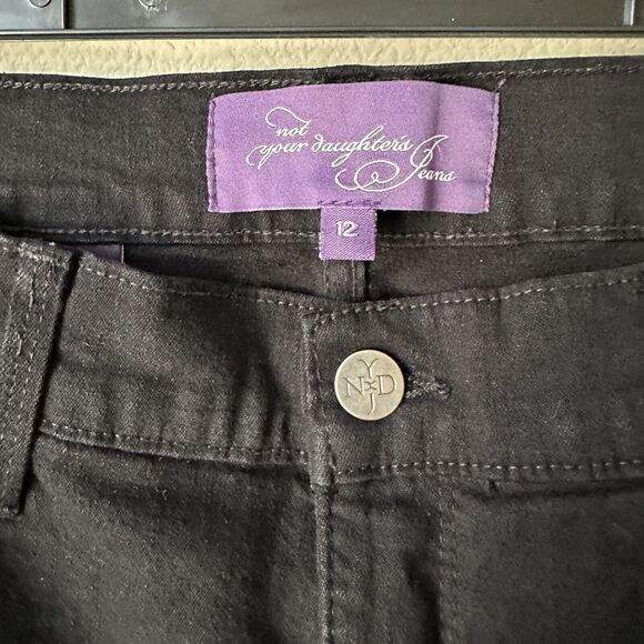 NYDJ Women's Jeans Denim Pants Black Stretch Straight Leg Bling Size 12 - Picture 3 of 7